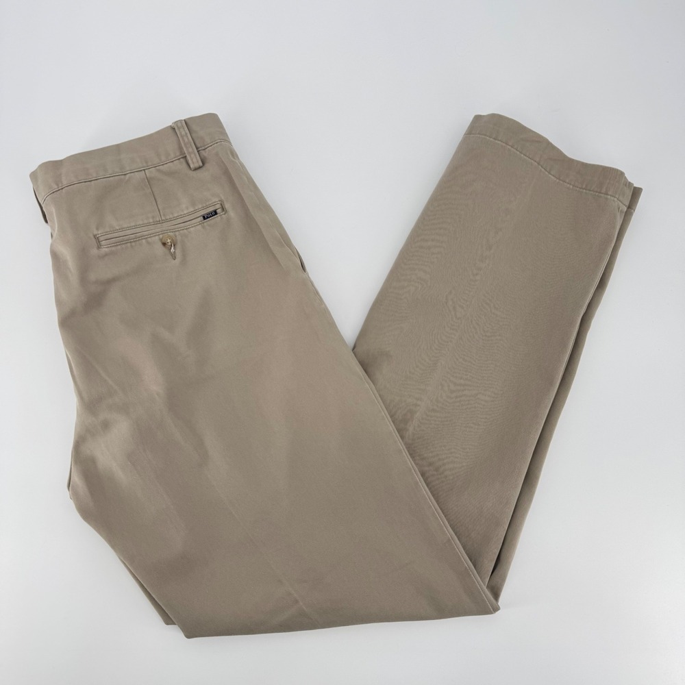 Polo Ralph Lauren Mens Classic Fit Chino Pants Tan Khaki‎ Cotton 33/32